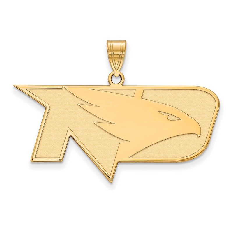 14k Gold Plated Silver North Dakota Large Square Logo Pendant